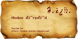 Hodos Árpád névjegykártya